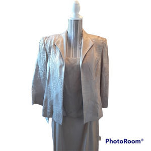 Alex Evenings Champagne Formal Gown with Jacket SZ14